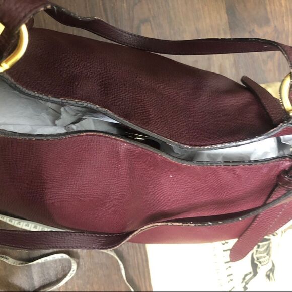 Burberry Canterbury Mahogany Tote Satchel Bag Purse Nova Check Print Burgundy - Picture 11 of 15